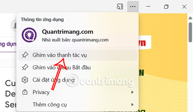 How to pin websites on Edge to the Taskbar Picture 7