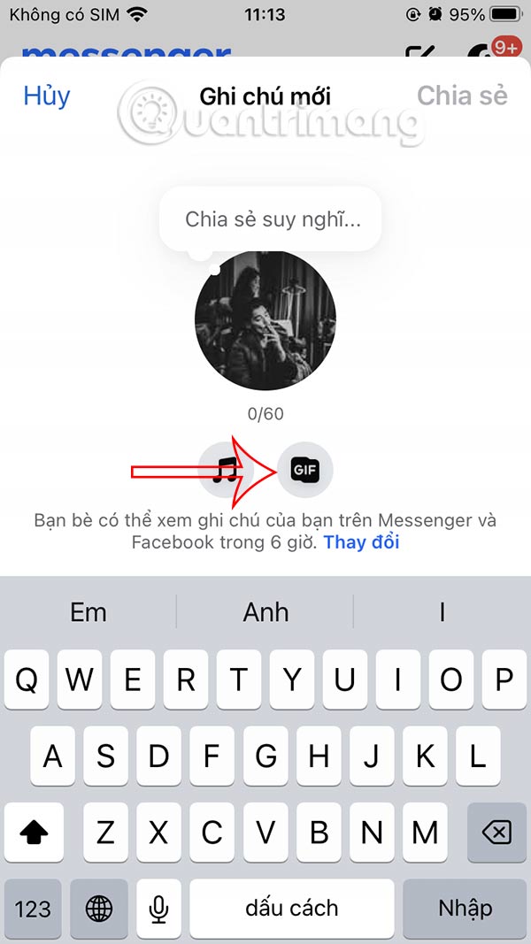 How to post GIF in Messenger notes Picture 2