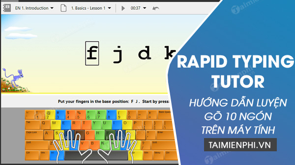 Picture 1 of How to practice 10-finger typing using Rapid Typing Tutor on a computer.