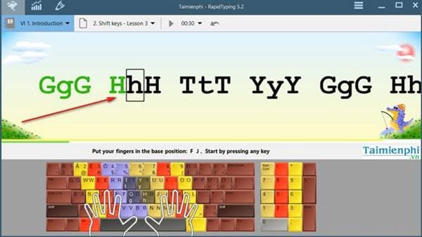 Picture 10 of How to practice 10-finger typing using Rapid Typing Tutor on a computer.