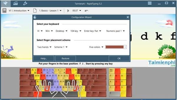 Picture 2 of How to practice 10-finger typing using Rapid Typing Tutor on a computer.