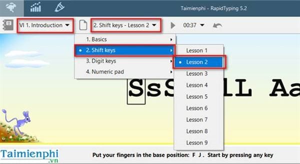 Picture 5 of How to practice 10-finger typing using Rapid Typing Tutor on a computer.