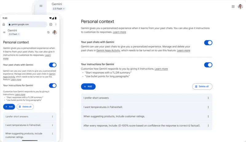 How to prevent Google Gemini from remembering your old conversations. Picture 1