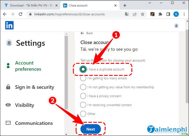 Picture 10 of How to quickly and permanently delete your LinkedIn account on your phone and computer.