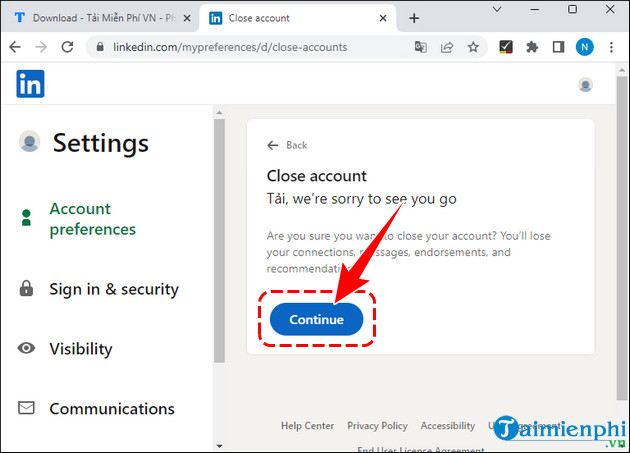 Picture 9 of How to quickly and permanently delete your LinkedIn account on your phone and computer.