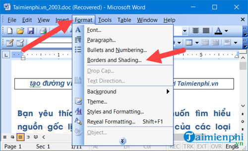 Picture 3 of How to quickly create borders in Word documents.