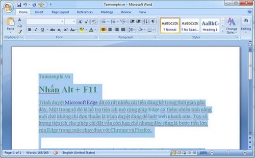 How to quickly delete hyperlinks and links in Word 2007 Picture 1
