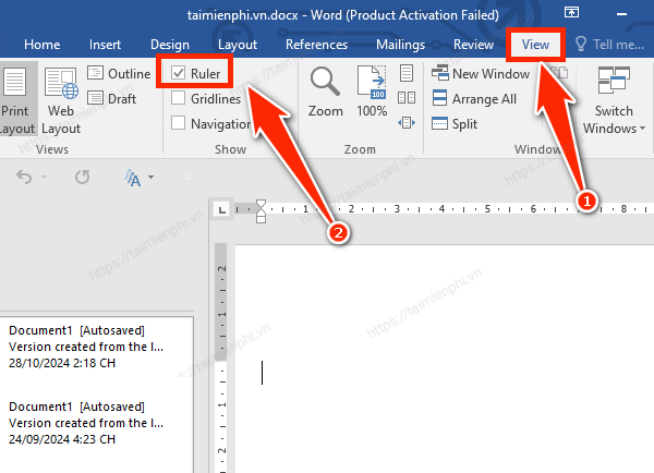 images 2 of How to quickly display the Ruler in Word using keyboard shortcuts.