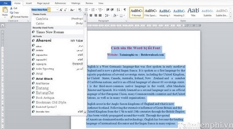 Picture 1 of How to quickly fix font errors in a Word file after conversion.