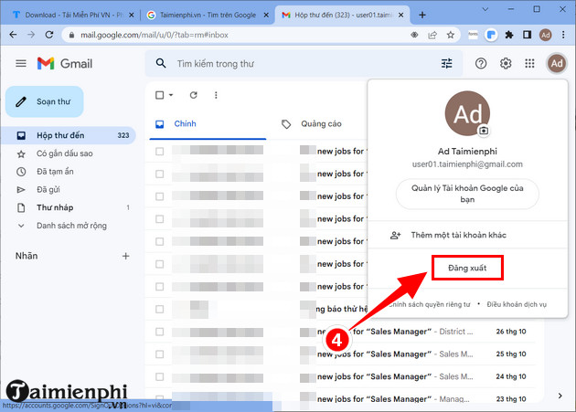 Picture 4 of How to quickly log out of Gmail on your computer or laptop.