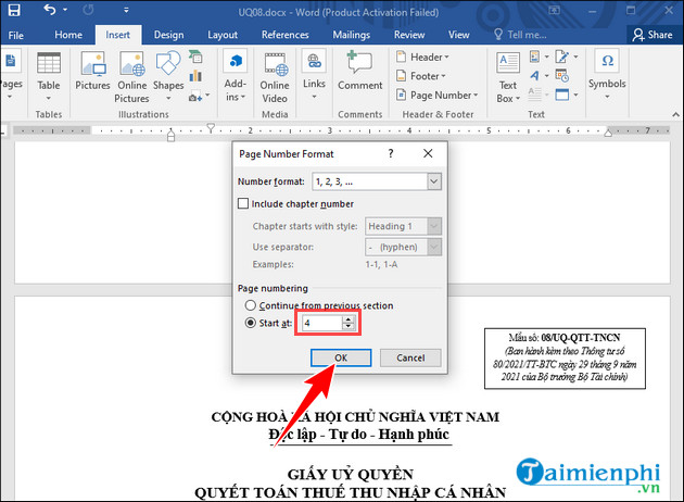 Picture 21 of How to quickly number pages in Word 2010, 2013, 2016, and 2019
