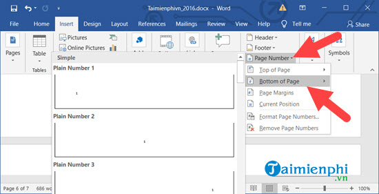 Picture 5 of How to quickly number pages in Word 2010, 2013, 2016, and 2019