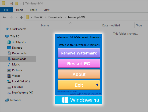 Picture 1 of How to quickly remove the Windows 10 license key notification.