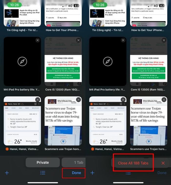 How to quickly turn off all tabs on the iPhone browser Picture 1