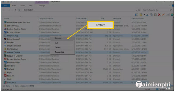 Picture 5 of How to recover deleted files from the Recycle Bin
