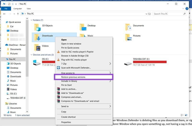 How to Recover Files Deleted by Windows Defender Picture 2