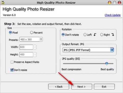 How to reduce photo size in batches with High Quality Photo Resize Picture 5