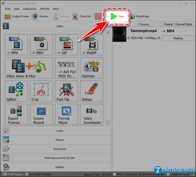 Picture 8 of How to reduce video file size using Format Factory on a computer.