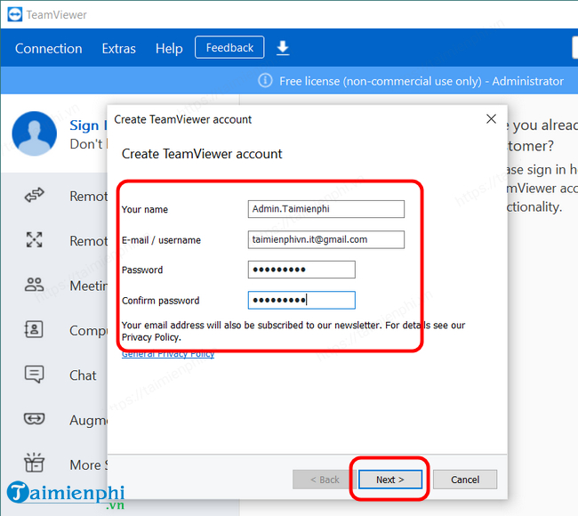 Picture 4 of How to register and create a new free Teamviewer account (latest method)