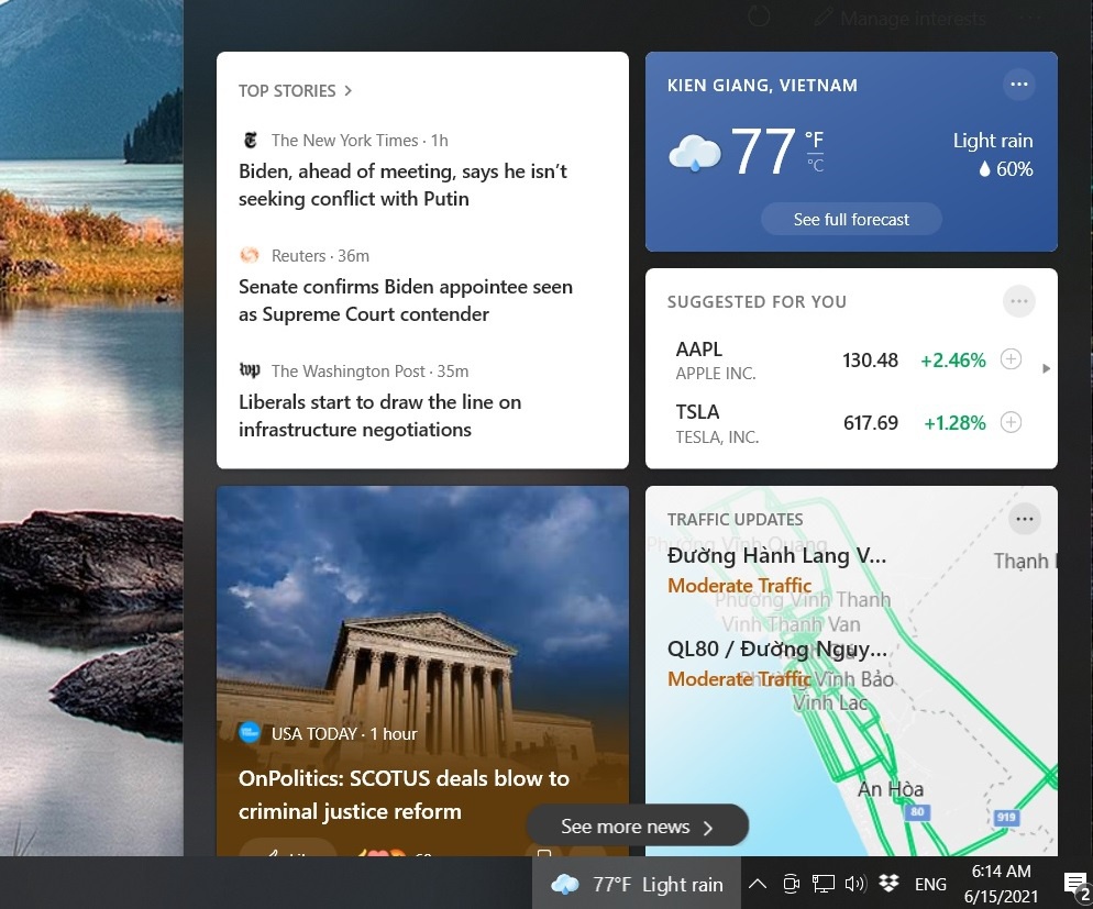 How to remove weather forecast tool on Windows 10 Picture 1