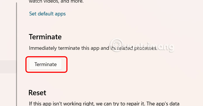 How to reset applications on Windows computers Picture 3