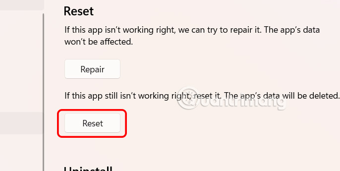 How to reset applications on Windows computers Picture 4