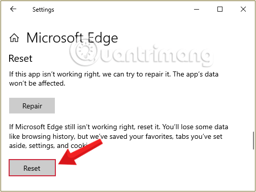 How to reset Edge browser on Windows quickly Picture 7