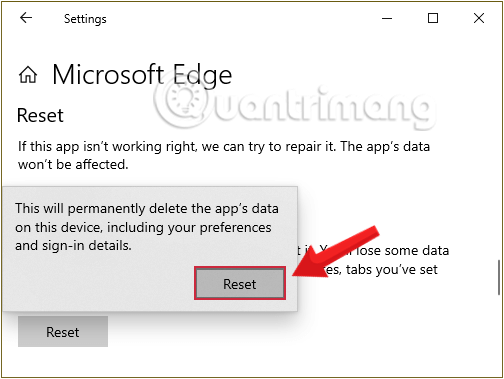 How to reset Edge browser on Windows quickly Picture 8