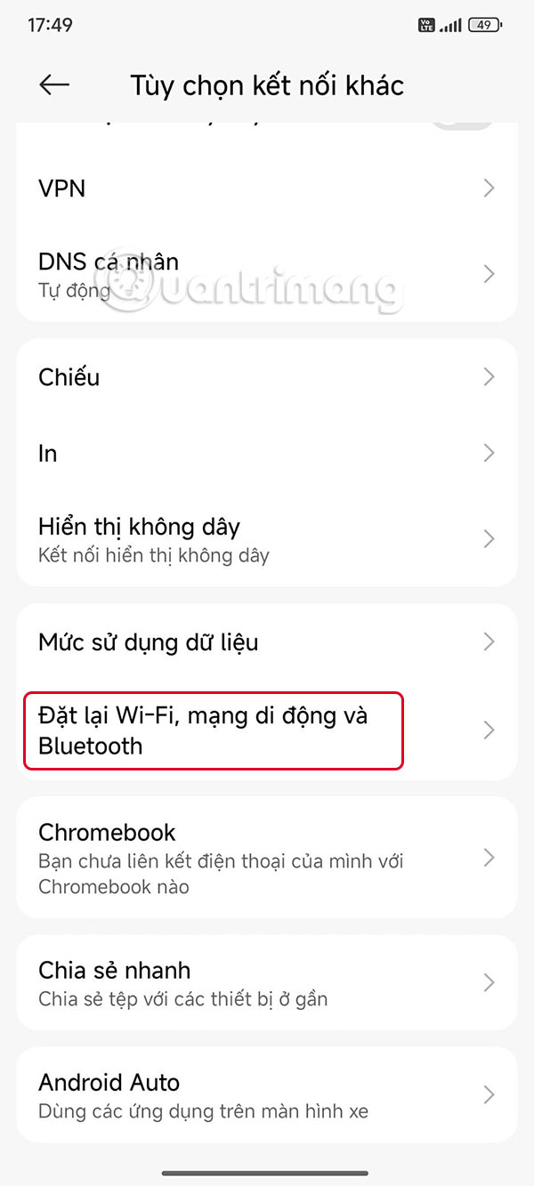 How to reset network settings on Android Picture 2