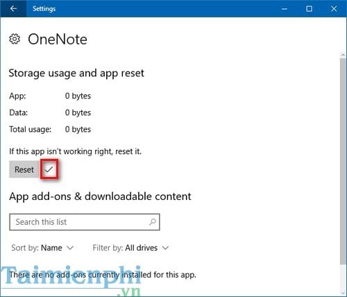 How to reset One Note on Windows 10, delete One Note data on Windows 10 Picture 6