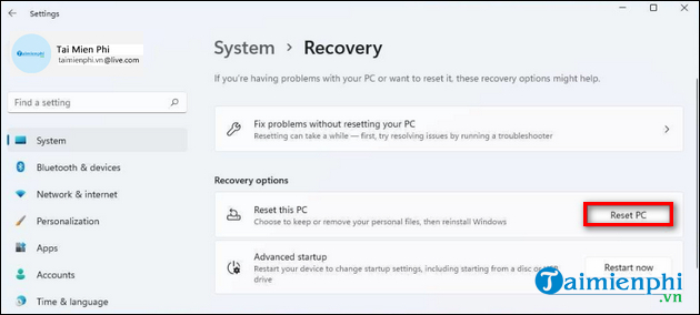 How to reset Windows 11, reinstall Windows 11 to its original state Picture 2
