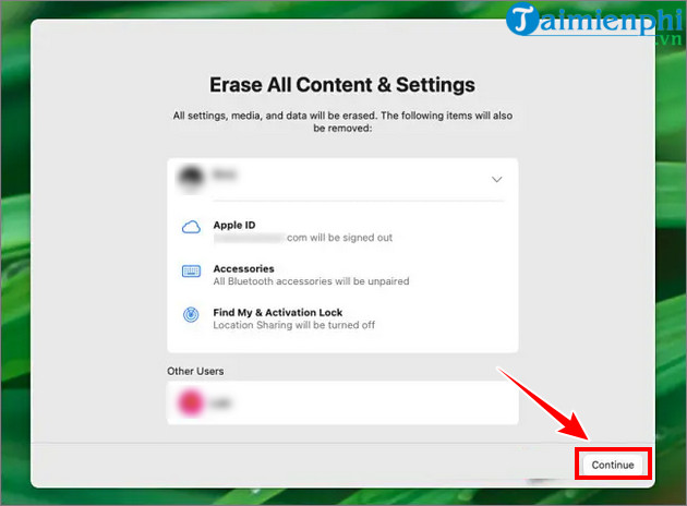 How to restore factory settings on Macbook, Reset the computer to its original state Picture 11