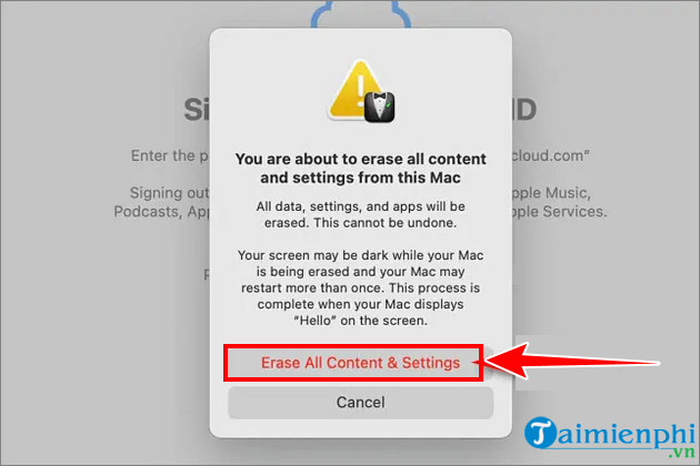 How to restore factory settings on Macbook, Reset the computer to its original state Picture 12