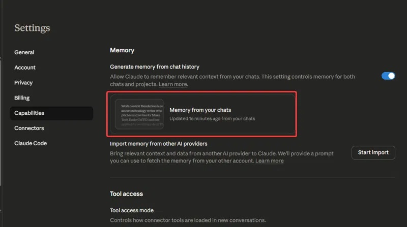 How to retain ChatGPT memory when switching to Claude Picture 4