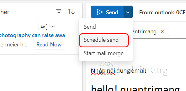 How to Schedule Email Sending in Outlook Picture 1