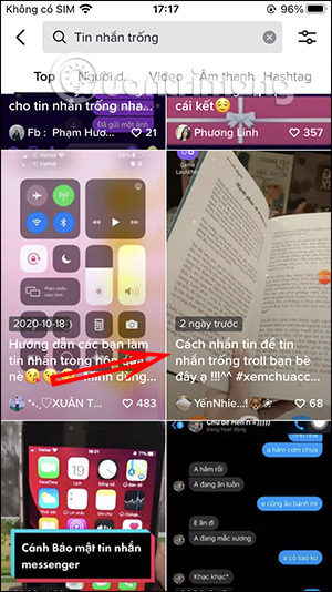How to send blank messages on Messenger, post status, leave blank comments on Facebook Picture 2