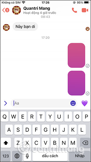 How to send blank messages on Messenger, post status, leave blank comments on Facebook Picture 7