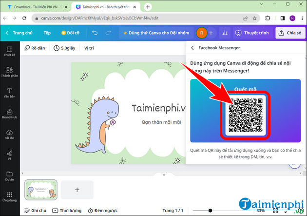 Picture 12 of How to send Canva links via Zalo, Gmail, Messenger, and share Canva designs via Zalo.