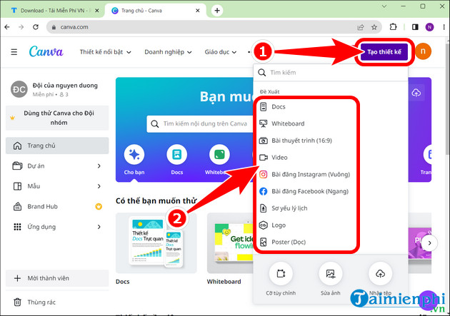 Picture 4 of How to send Canva links via Zalo, Gmail, Messenger, and share Canva designs via Zalo.