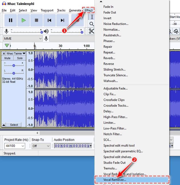 Picture 4 of How to separate lyrics from a song using Audacity