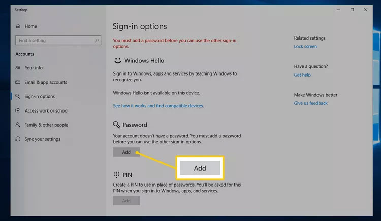 How to set a password for Windows 10 computer, how to change Windows 10 password Picture 6