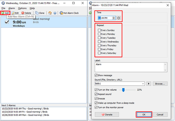 How to set an alarm on a computer or laptop using Win 10 Picture 5