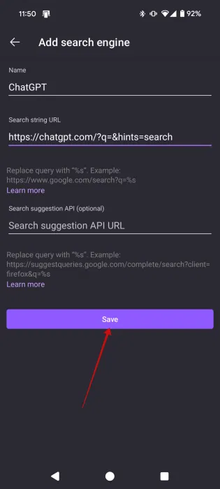 How to set ChatGPT as default search engine on Android Picture 5