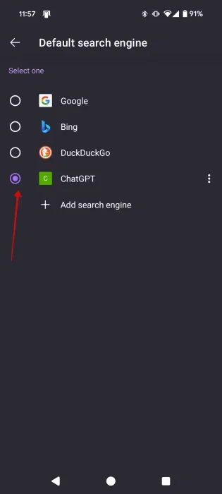 How to set ChatGPT as default search engine on Android Picture 6
