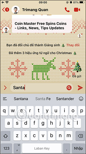 How to set Christmas theme for Messenger Picture 10