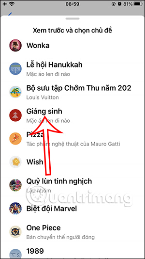 How to set Christmas theme for Messenger Picture 4