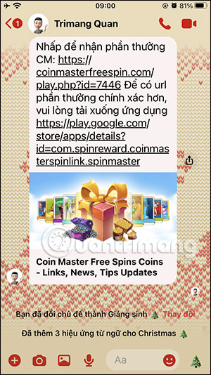 How to set Christmas theme for Messenger Picture 6