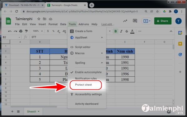 Picture 10 of How to set edit permissions for spreadsheets in Google Sheets