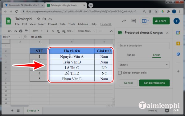 Picture 12 of How to set edit permissions for spreadsheets in Google Sheets