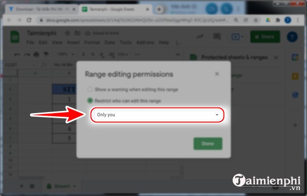Picture 14 of How to set edit permissions for spreadsheets in Google Sheets